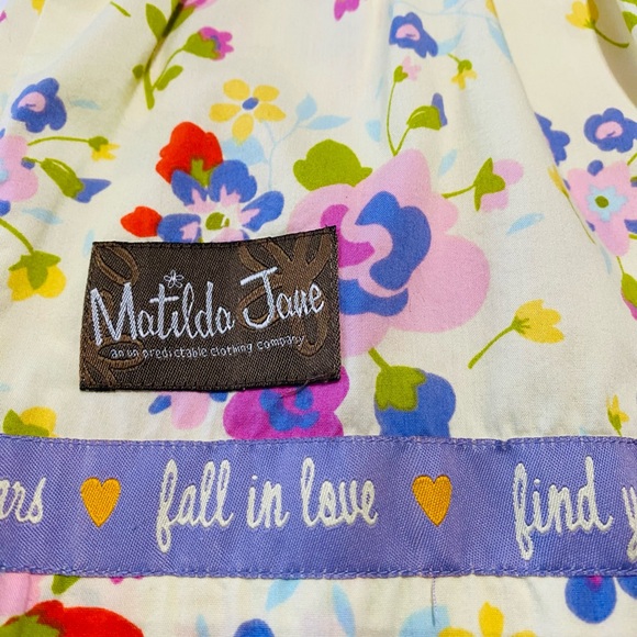 Matilda Jane yellow floral blouse with straps and one button back. - Picture 5 of 6